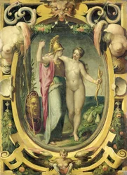 Venus og Minerva, ca. 1590 (olje på kobber)