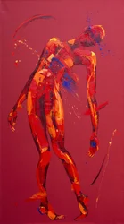 Jesus faller for tredje gang - Stasjon 3 (olje på lerret)