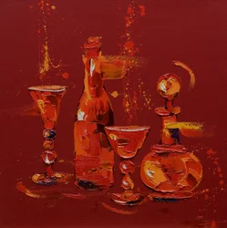 Still Life in Red, 2005 (olje på lerret)