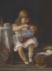 An Anxious Mother (olje på lerret)
