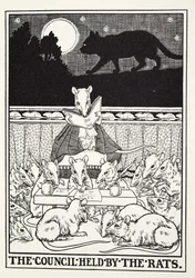 Rådet holdt av Rats, fra Fontaine Fables, pub. 1905