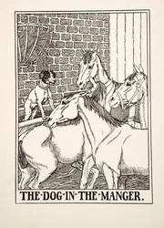 The Dog in the Manger, fra A Hundred Fables of Aesop, pub.1903
