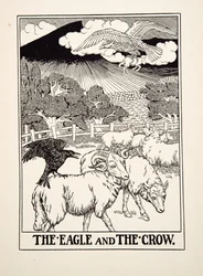 Ørnen og kråken, fra Hundre av Æsops fabler, utgitt 1903