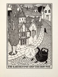 The Earthen Pot and the Iron Pot, fra Fontaine Fables, pub. 1905