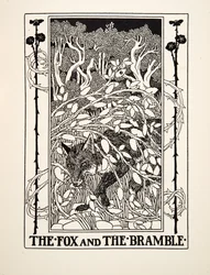 The Fox and the Bramble, fra A Hundred Fables of Aesop, pub.1903