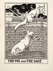 The Fox and the Goat, fra A Hundred Fables of Aesop, pub.1903
