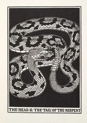 Slangens hode og hale, fra Fontaines fabler, utgitt 1905