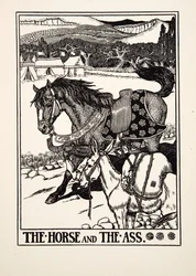 The Horse and the Ass, fra A Hundred Fables of Aesop, pub.1903