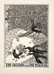 The Jackdaw and the Peacocks, fra A Hundred Fables of Aesop, pub.1903