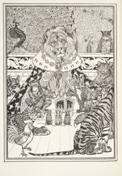 The Lion and his Associates, Frontispice, fra Fontaine Fables, pub. 1905