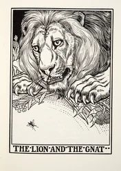 The Lion and the Gnat, fra Fontaine Fables, pub. 1905