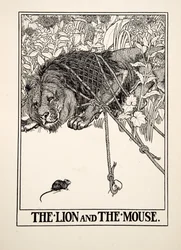 The Lion and the Mouse, fra A Hundred Fables of Aesop, pub.1903