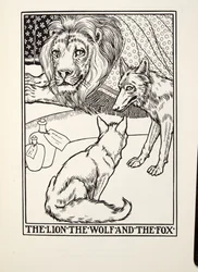 The Lion, the Wolf and the Fox, fra Fontaine Fables, pub. 1905