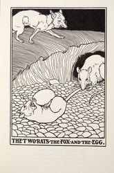 The Two Rats, the Fox and the Egg, fra Fontaine Fables, pub. 1905
