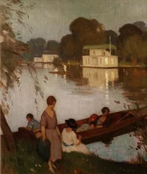 På Themsen, ca. 1925 (olje på lerret)