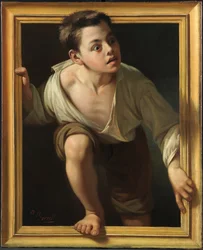 Escapeing Criticism (Escaping Criticism) - Borrell del Caso, Pere (1835-1910) - Olje på lerret - 1874 trompe-l