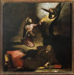 Passion of Christ: Agony in the Garden of Getsemane (olje på tre