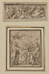 Elvegud omgitt av putti; og Triumf av Marcus Furius Camillus