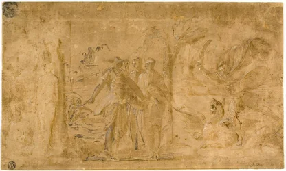 Studie for Perseus som frigjør Andromeda