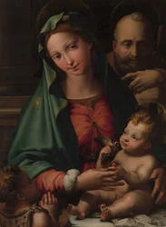Den hellige familie med spedbarnet Døperen Johannes, ca. 1524-26.