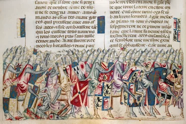Royal 20 D. I f.221v Expedition of Xerces, illustrasjon fra 