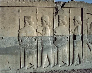 Imperial guard.Relieffer av den østlige trappen til Apadana, 6. århundre f.Kr.