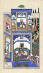 Mihrab hører om Rudabehs dårskap, ca. 1500-1540-tallet