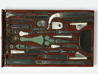 Verktøysett som viser den hellige familie, ca. 1830 (blandet media)