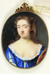 En datter av Sir Edward Villiers Knight-Marshal (akvarell på vellum)