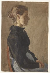 Portrett av maleren Christine Swane, født Larsen, som ung