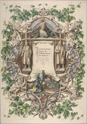 Homage fra bayerske kunstnere til kong Ludwig I, 1874.