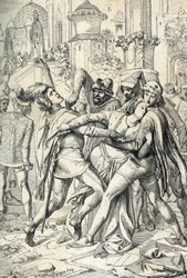 Den sicilianske vesper, folkeopprør på øya Sicilia mot den franske kong Karl av Anjous føydale herredømme, som fant sted i Palermo og Corleone 31/03/1282, påsketirsdag