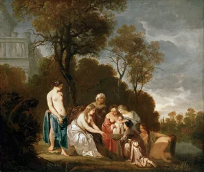Moses reddet fra elven (maleri på lerret)