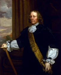 Portrett av viseadmiral Sir Joseph Jordan (1603–1685), flaggbærer av Lowestoft, relatert til slaget ved Lowestoft (England)