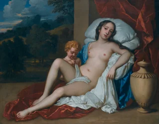 Portrett av en ung kvinne (enten Barbara Villiers eller Nell Gwyn) og barn, som Venus og Cupid