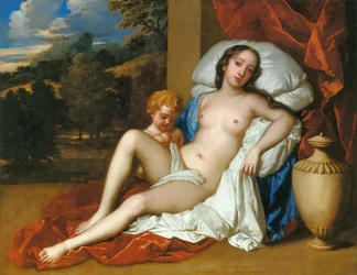 Portrett av en ung kvinne (enten Barbara Villiers eller Nell Gwyn) og barn, som Venus og Cupid
