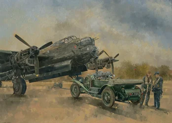 A Lancaster and a Bentley, 2000 (olje på lerret)