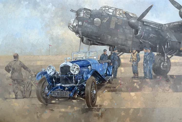 Able Mable and the Blue Lagonda (olje på lerret)