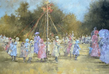 Maypole (olje på lerret)