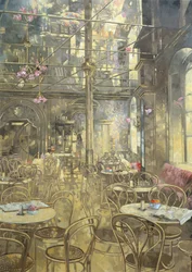The Vienna Cafe, Oxford Street (olje på lerret)