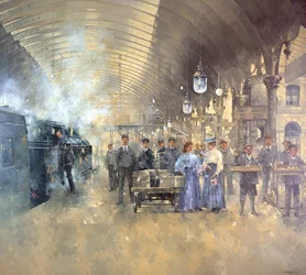 York Railway Station (olje på lerret)