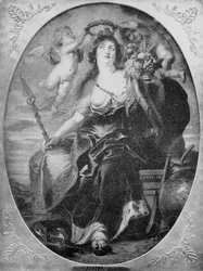 Portrett av Maria av Medici etter et maleri av Peter Paul Rubens (gravering)
