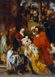 Adoration of the Magi (olje på lerret)