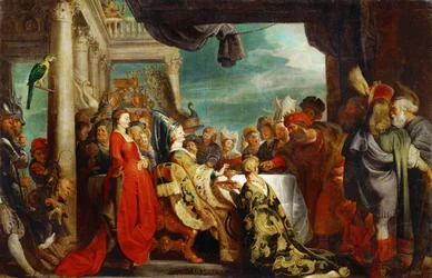 Alboin (vers 530-572) et Rosemonde (morte 572) - Alboin og Rosamund - Pieter Paul Rubens (1577-1640). Olje på lerret, ca. 1615. Dimensjon : 132x202 cm. Kunsthistorisk museum, Vienne