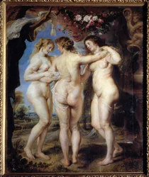 Alle tre nådegaver. Maleri av Pierre Paul (Pierre-Paul) Rubens (eller Peter Paul eller Petrus Paulus) (1577-1640)