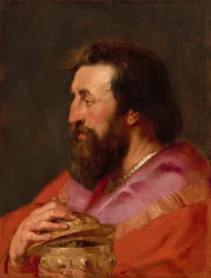Leder for en av de tre konger: Melchior, den assyriske kongen, ca. 1618.