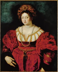 Isabella d#39;Este, kone til markgreve Francesco Gonzaga, ca. 1605–08 (olje på lerret)