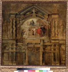 Apoteosen til spedbarnet Isabella av Spania (1566-1633) (The apoteosis of the infanta Isabella). Maleri av Peter Paul (Pierre-Paul) Rubens (eller Peter Paul eller Petrus Paulus) (1577-1640). Olje på tre, 69 x 70 cm