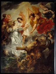 Forsoning av dronning Mary av Medici (1573-1642) og hennes sønn Ludvig XIII etter Concinis død, desember
