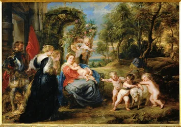 Hvile på flukten til Egypt, ca. 1632–35 (maleri på tre)